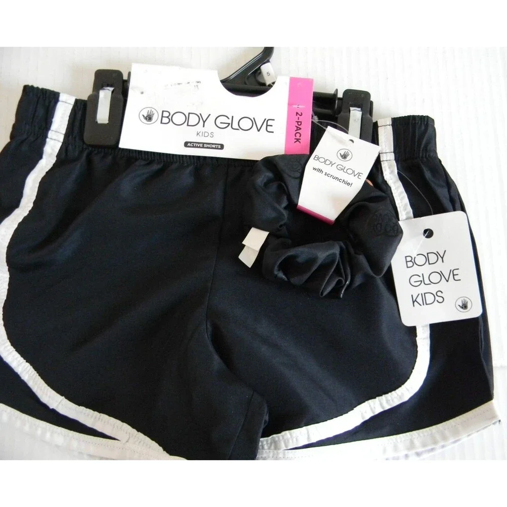 Lot of Girls Size 5 Shorts Black White Gray Body Glove, Pink Velvet all NWT